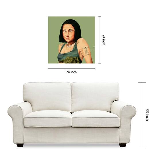 Empire Art Direct Hipstory™ 24" x 24" Hip Mona Lisa Frameless Free Floating Printed Tempered Glass Wall Art